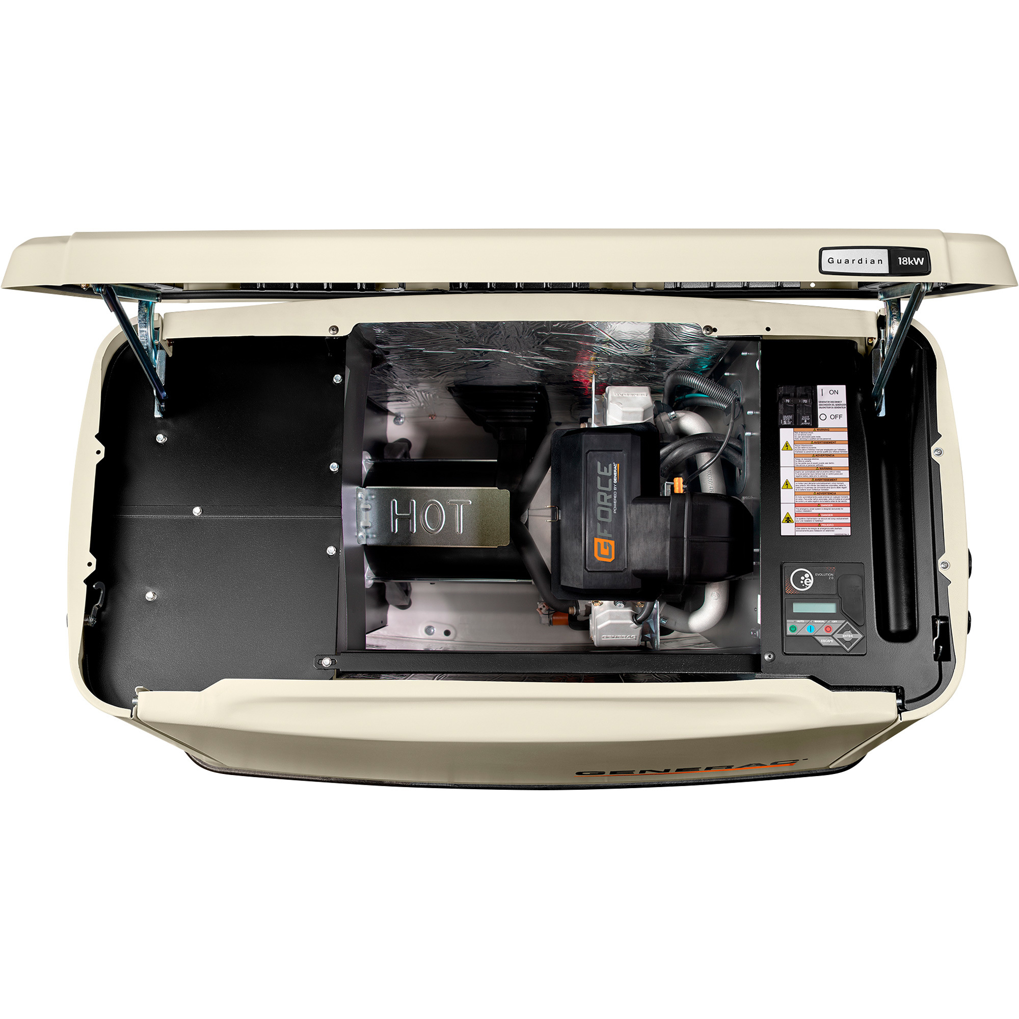 Generac Guardian Series Air-Cooled Home Standby Generator — 18kW (LP)/17kW (NG), 200 Amp Transfer Switch, Model# 7228