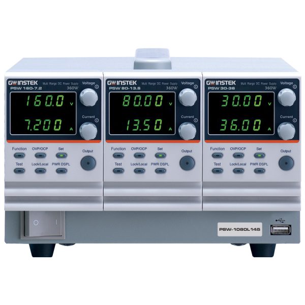 Instek PSW-1080H688 DC Power Supply, Triple CH, Prog. Switching, 250/800/800V, 1080W, PSW-Multi Series